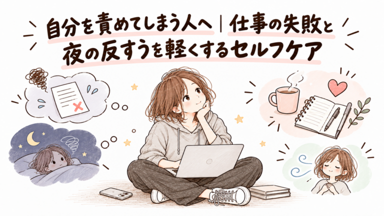 自分を責めてしまう人へ｜仕事の失敗と夜の反すうを軽くするセルフケア