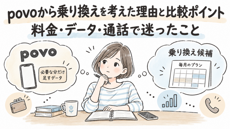 povoから乗り換えを考えた理由と比較ポイント｜料金・データ・通話で迷ったこと